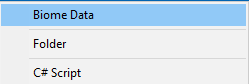 Create Biome Data Menu Item