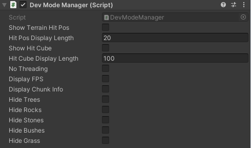 Dev Mode Settings